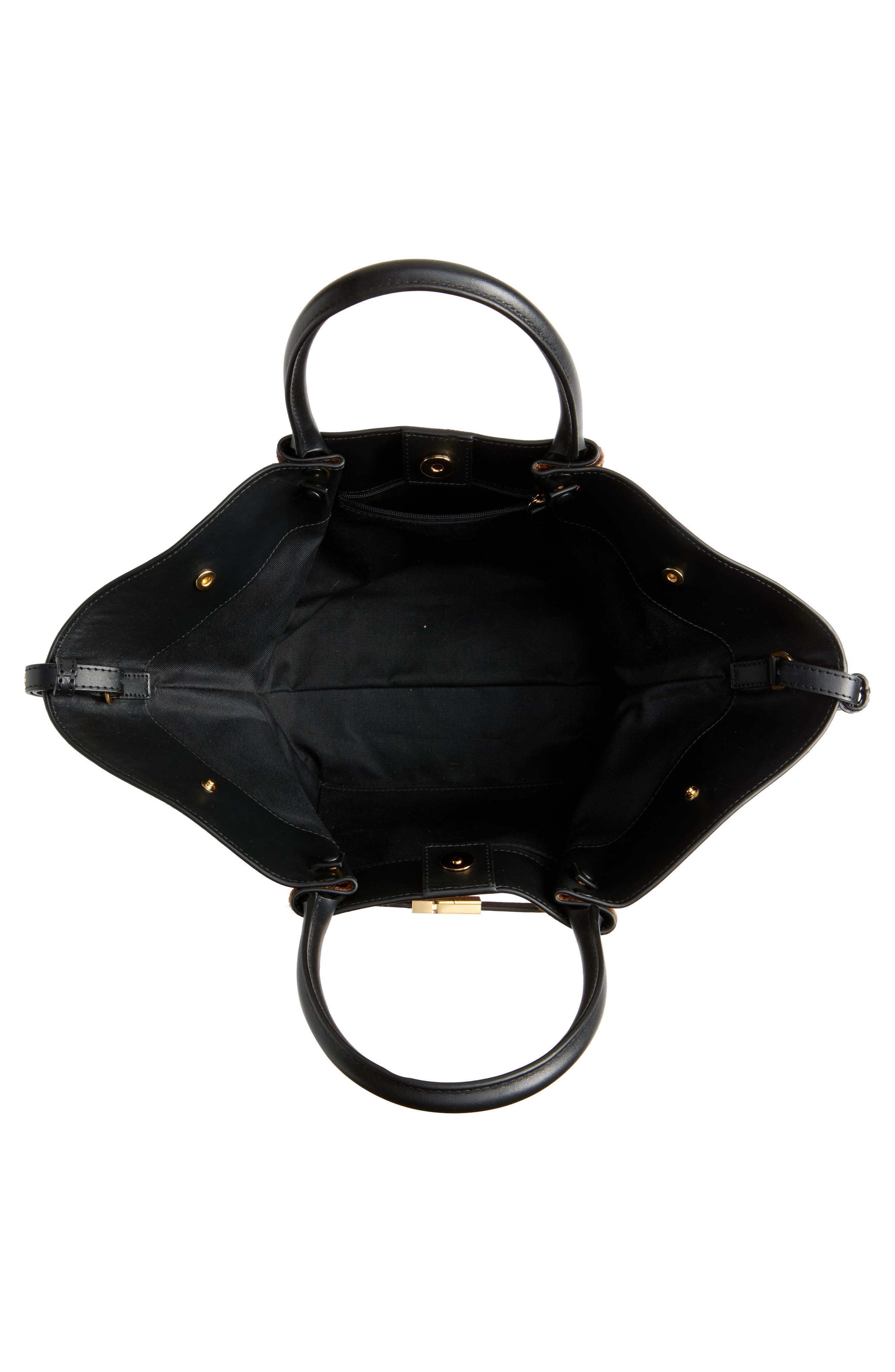 DeMellier Midi New York Leopard Print Calf Hair Tote, Alternate, color, 