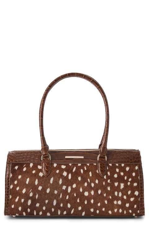Sophia Croc Embossed Leather Satchel
