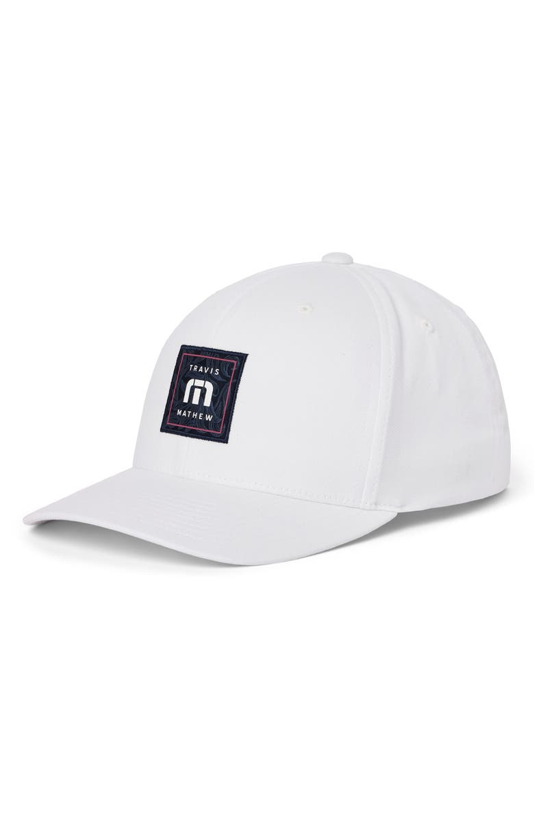 TravisMathew Final Boarding Six-Panel Snapback Cap, Main, color, White
