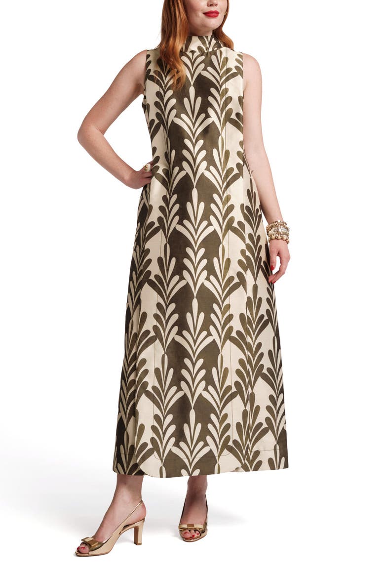 Carlyle Maxi Dress, Main, color, Oyster/Olive