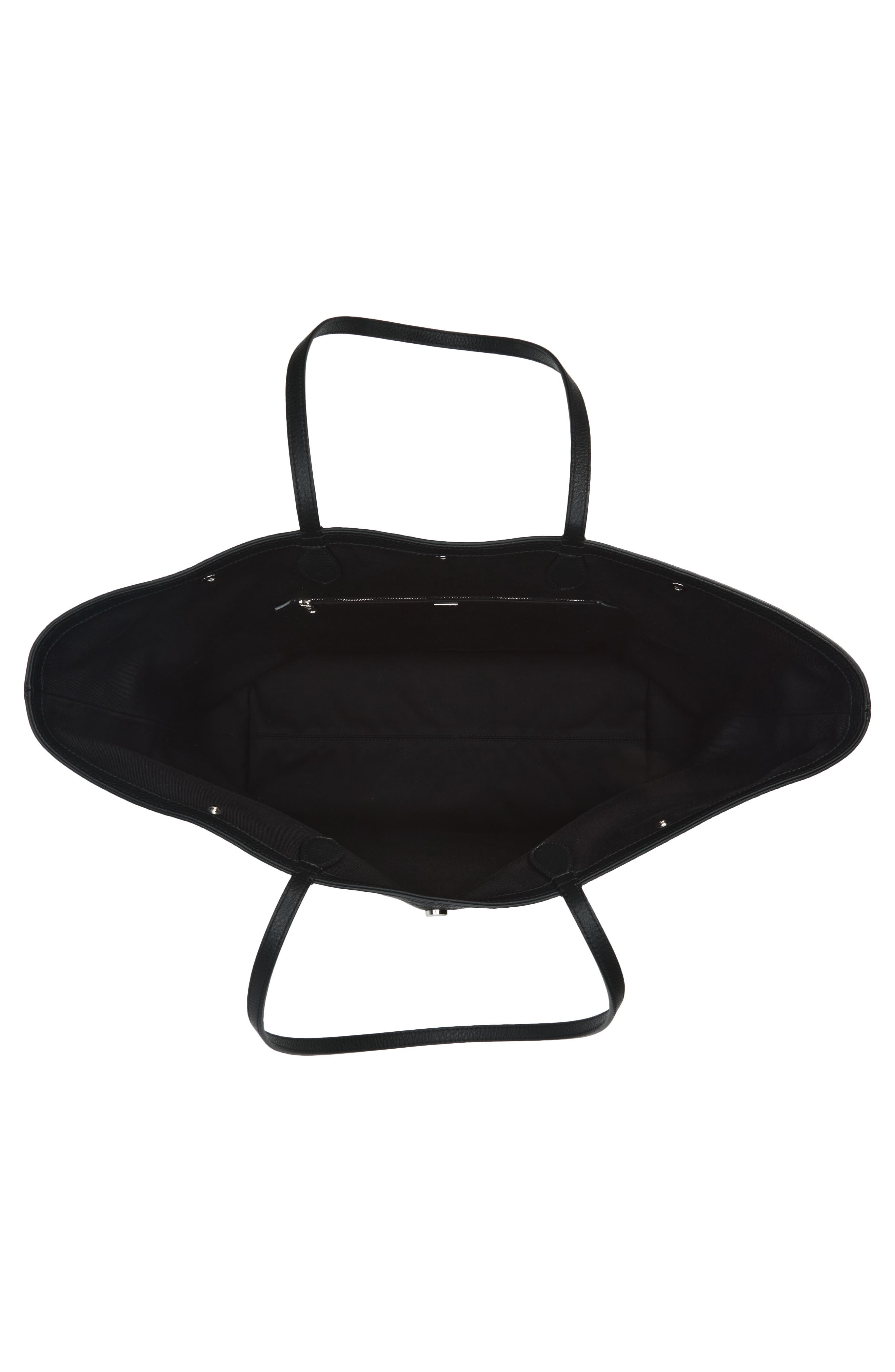 Pebbled Leather Shopper, Alternate, color, 80999 NERO