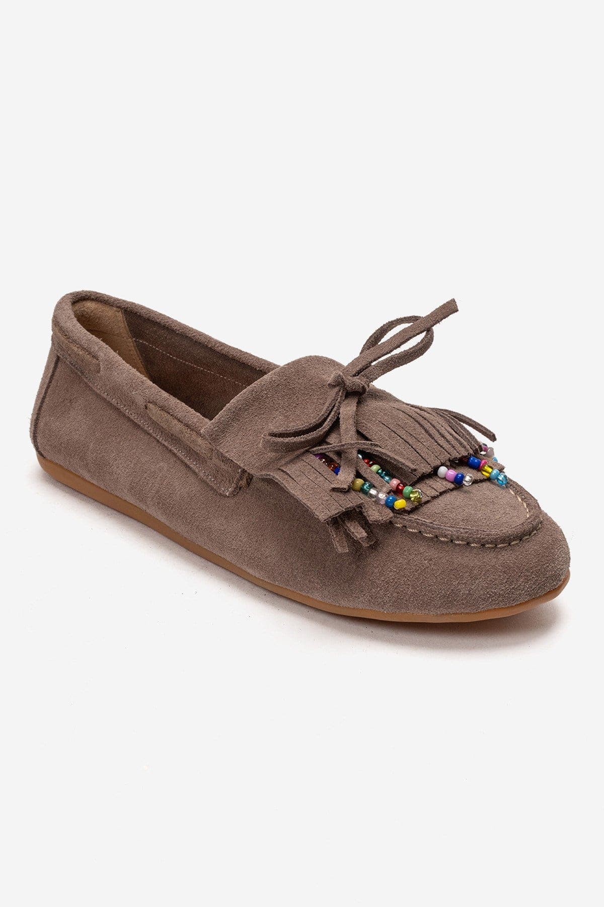 Evelyn Leather Loafer, Alternate, color, Mink Suede