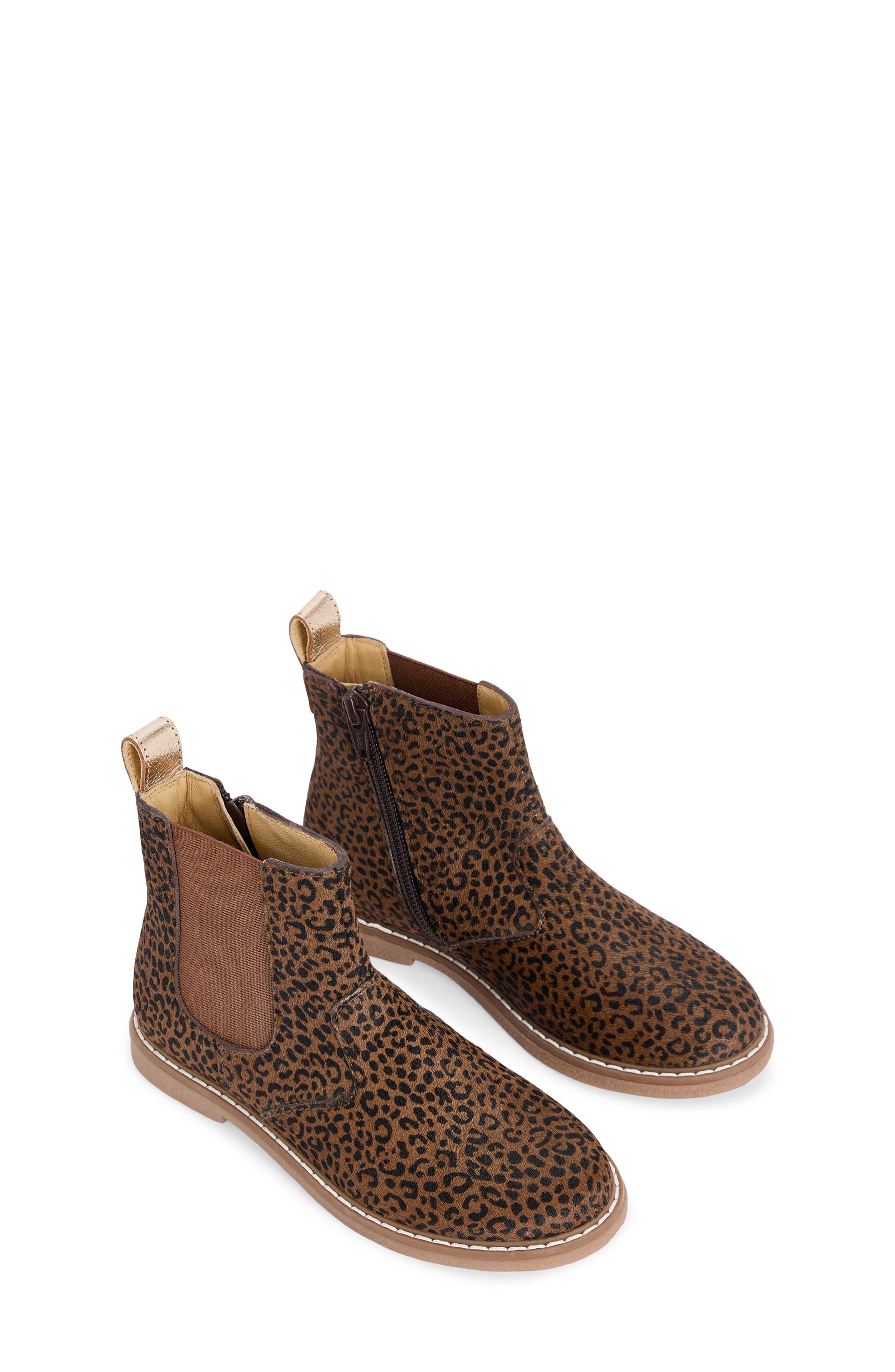 Kids' Genuine Calf Hair Chelsea Boot, Alternate, color, LEOPARD