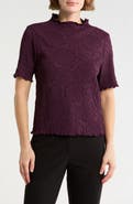 Adrianna Papell Floral Textured Knit Top