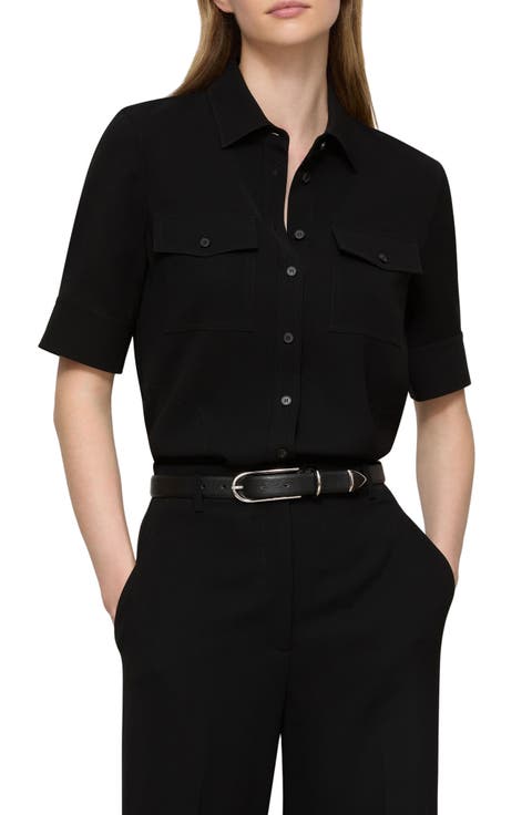 Finesse Crepe Button-Up Shirt