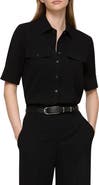 Lafayette 148 New York Finesse Crepe Button-Up Shirt