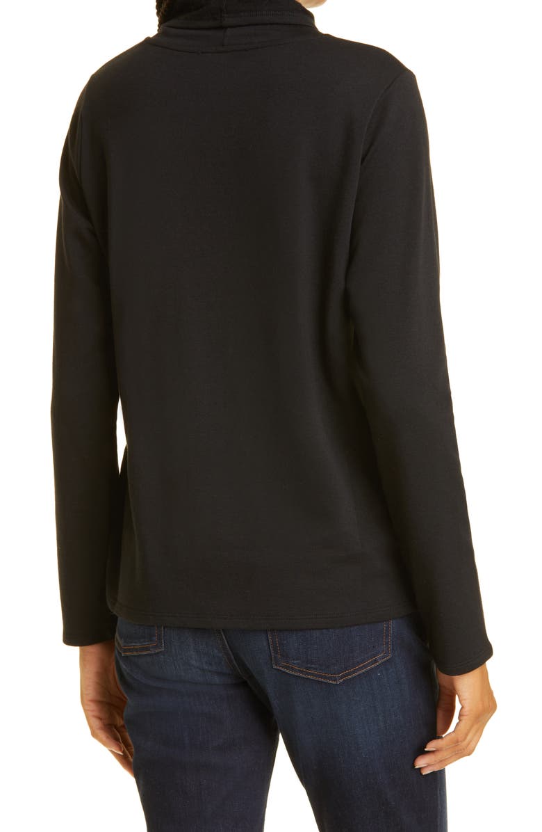 Eileen Fisher Scrunch Neck Fleece Sweater, Alternate, color,