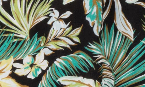 Hurley Fall Palms Smocked Top In Green