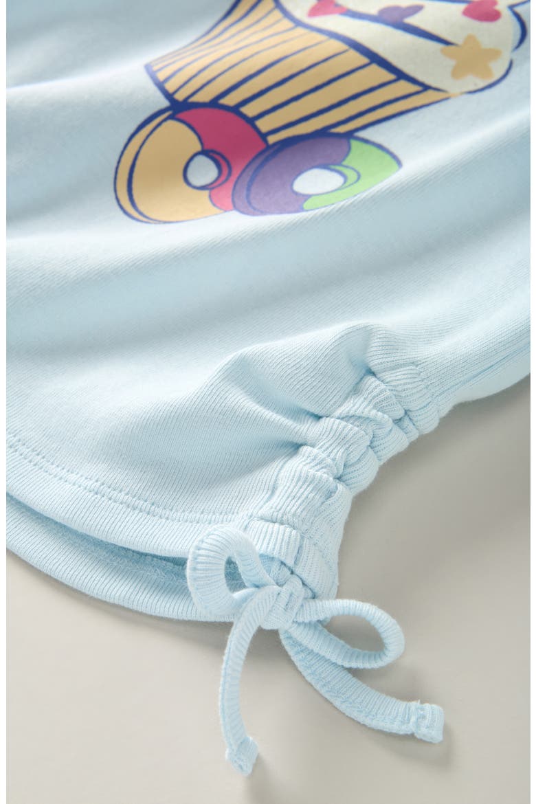Kids' Side Ruched Graphic T-Shirt, Alternate, color, BLUE DELICATE SWEET LIFE