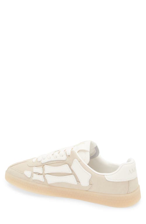 Amiri Mens Pacific Bones Branded Suede Low-top Trainers Brow In Sand