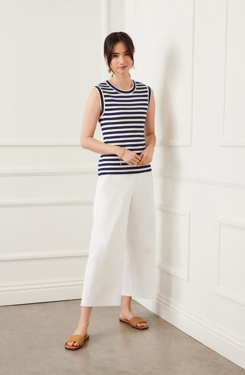 Karen Kane Stripe Tank, Alternate, color, Blue/ White Stripe