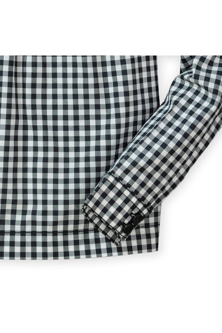 Baby Girls' Ruffle Yoke Blouse, Infant, Alternate, color, Black & White Buffalo Plaid