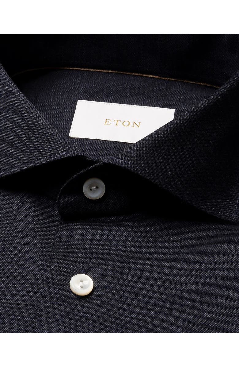 Eton Slim Fit Merino Wool Dress Shirt, Alternate, color, Navy