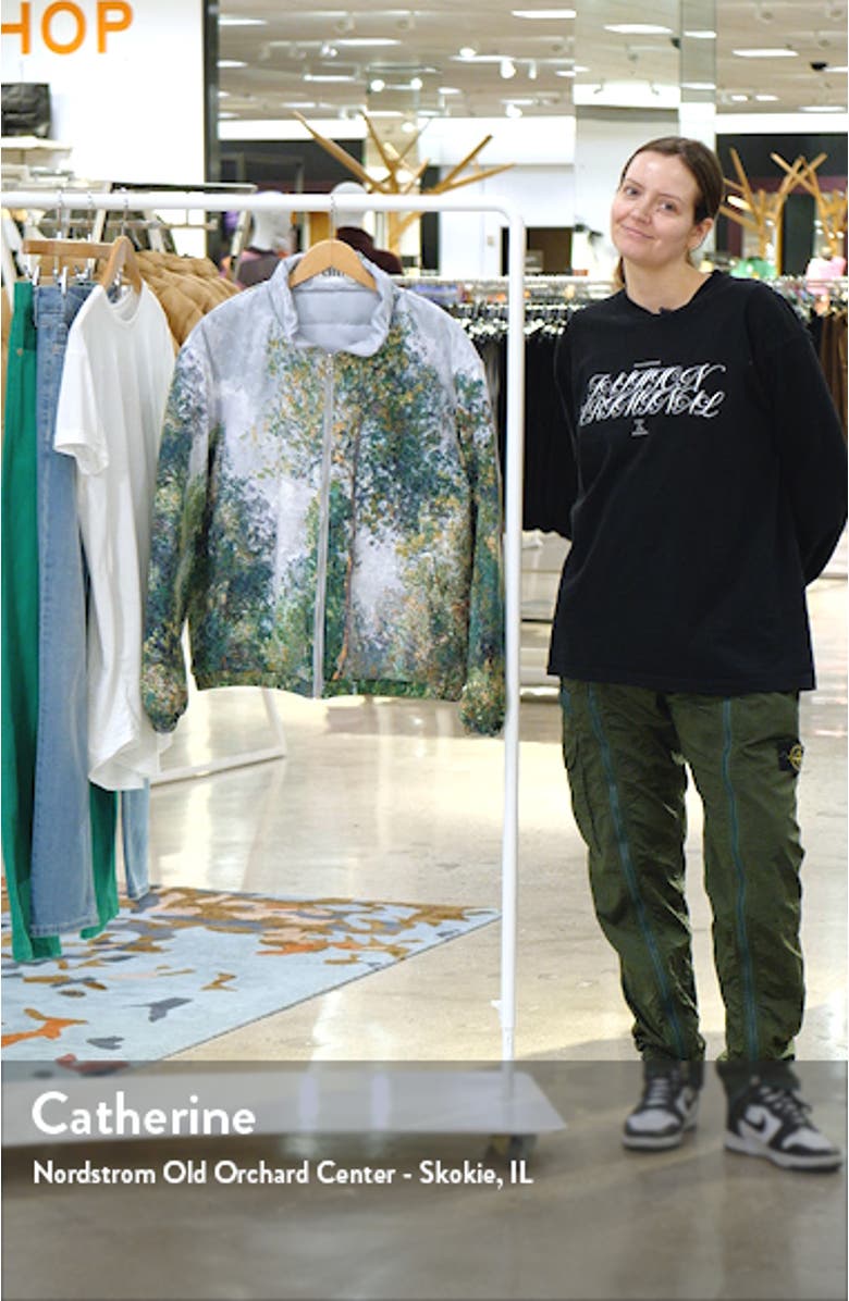 Forest Print Water Resistant Reversible Puffer Jacket, sales video thumbnail