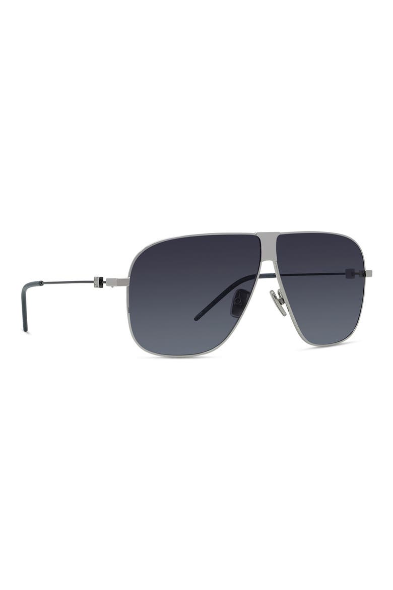 GV Speed 64mm Oversize Gradient Pilot Sunglasses, Alternate, color, SHINY PALLADIUM / SMOKE