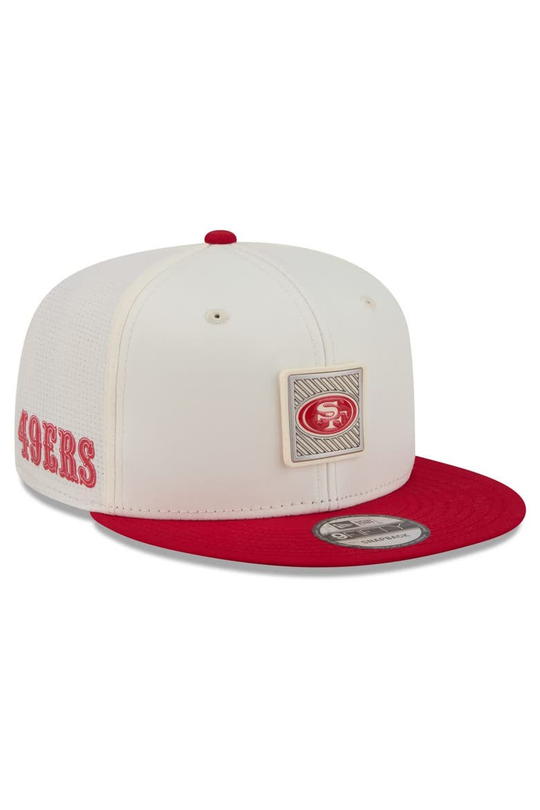 Men's New Era  Cream/Scarlet San Francisco 49ers 2026 NFL Training Camp 9FIFTY Snapback Hat, Main, color, Cream
