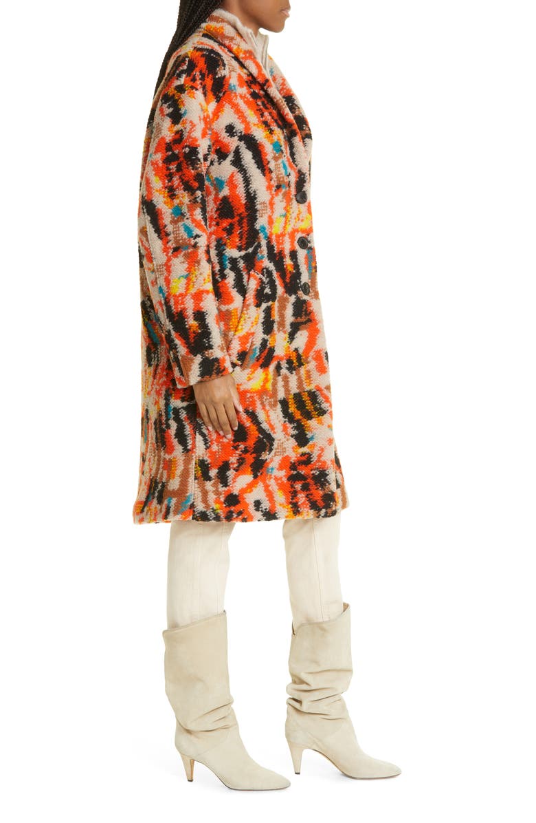 Isabel Marant Étoile Sharon Abstract Longline Coat, Alternate, color,