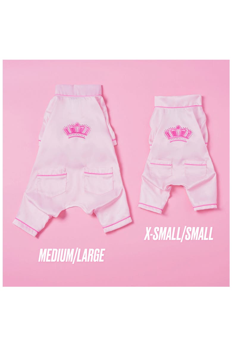 Satin Pajama Dog Tracksuit, Alternate, color, PINK