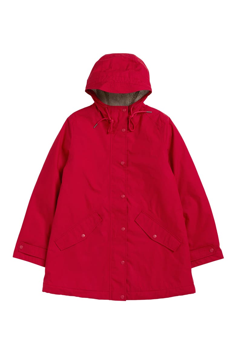 Porth Nanven Waterproof Organic Cotton Blend Raincoat, Alternate, color, CARMINE