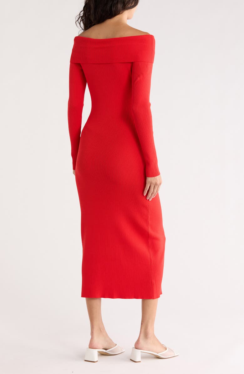 Desigual Long Sleeve Knit Dress, Alternate, color, Orange Red