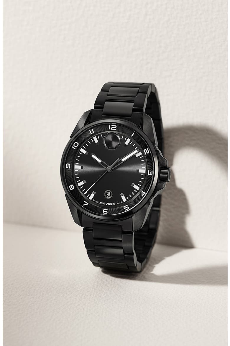 Bold Verso S Bracelet Watch, 42mm, Alternate, color, BLACK