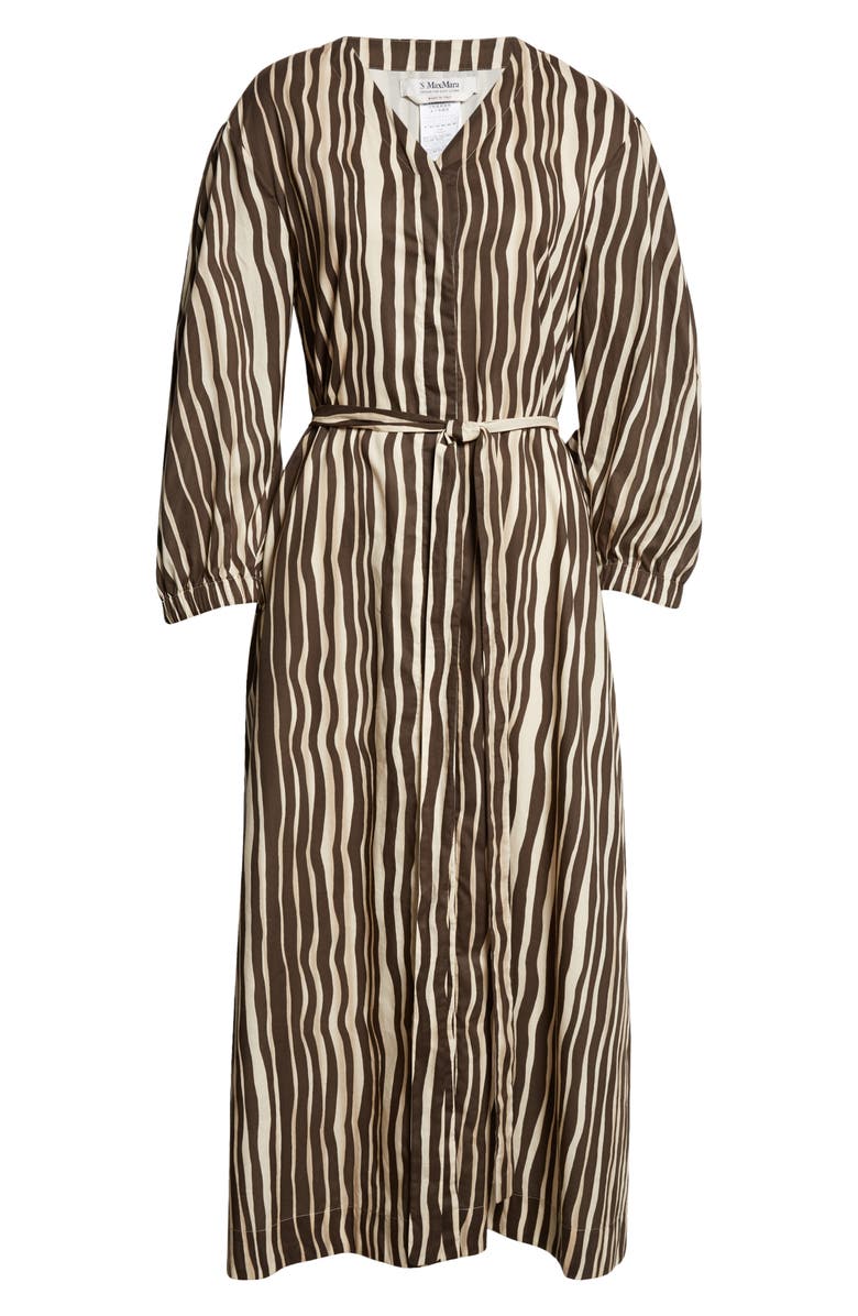 Max Mara Pomelia Wavy Stripe Cotton Voile Shirtdress, Alternate, color, 
