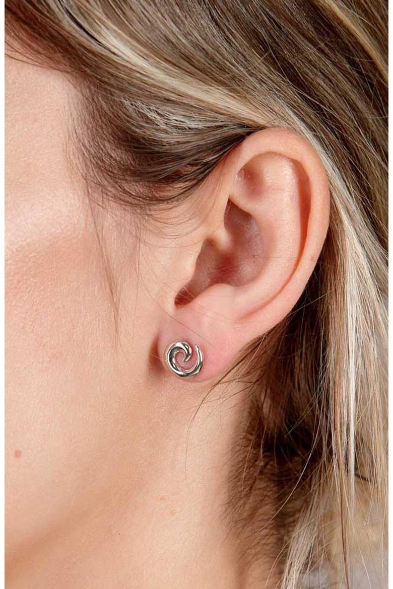 Swirl Studs, Alternate, color, Sterling Silver