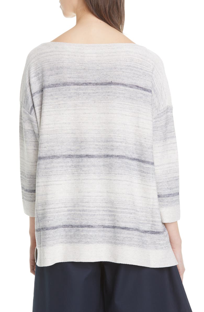 Lafayette 148 New York Ombré Silk & Linen Blend Sweater, Alternate, color, 