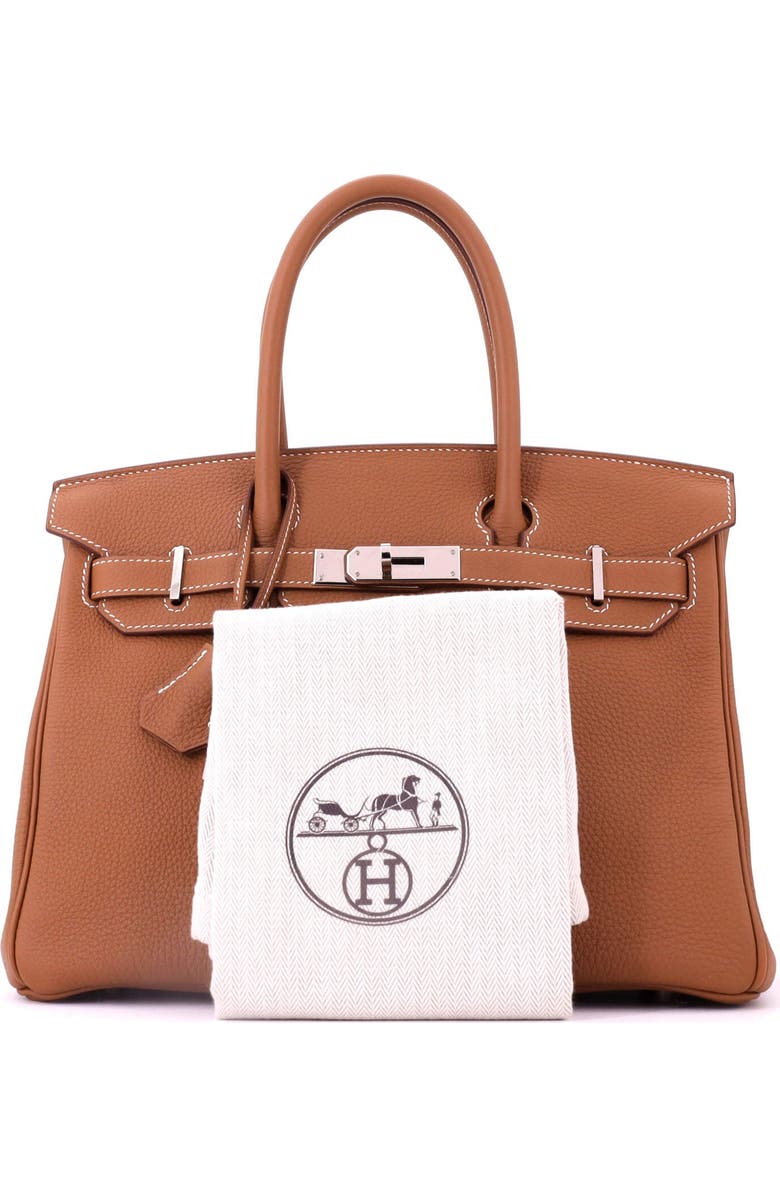 Pre-Owned Hermes Birkin Handbag Brown Togo with Palladium Hardware 30, Alternate, color, Gold