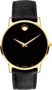 Movado Museum Classic Leather Strap Watch, 40mm