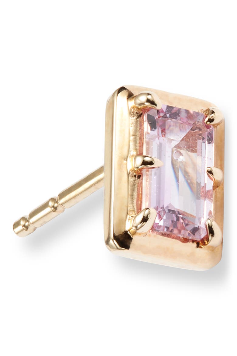 Classique Carré Semiprecious Baguette Stud Earrings, Alternate, color, PINK
