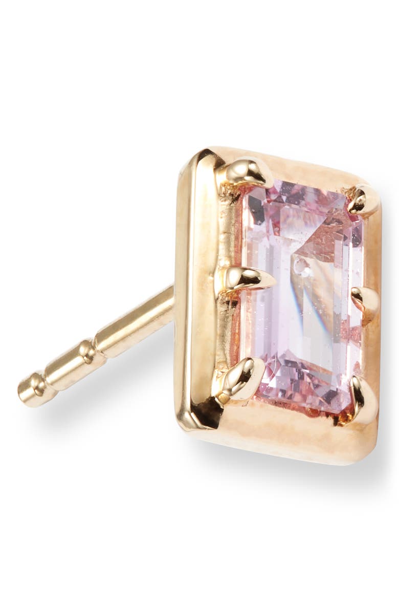 Anzie Classique Carré Semiprecious Baguette Stud Earrings, Alternate, color, Pink