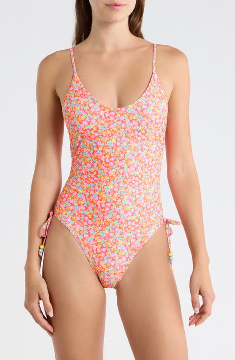Ruched Cinched Tie One-Piece Swimsuit