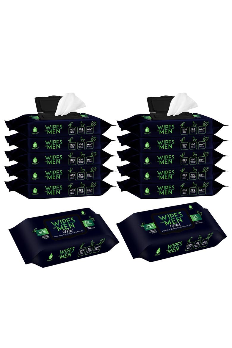 12 Pack of Flushable Wipes, Main, color, Black
