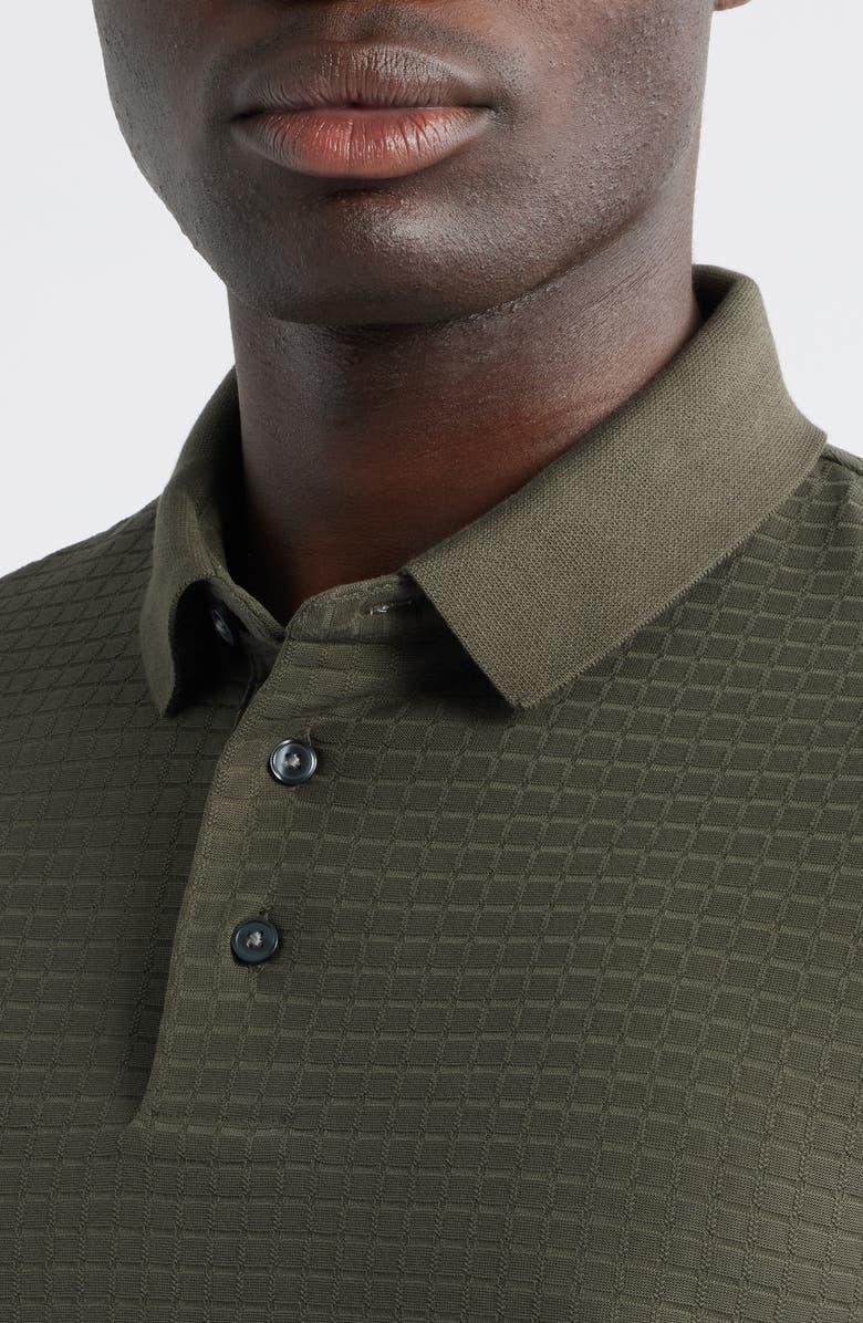 Emporio Armani Geo Texture Cotton Polo, Alternate, color, Green