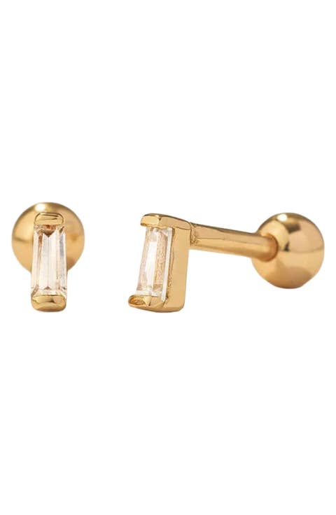 CZ Baguette Stud Earrings