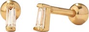 MADE BY MARY CZ Baguette Stud Earrings