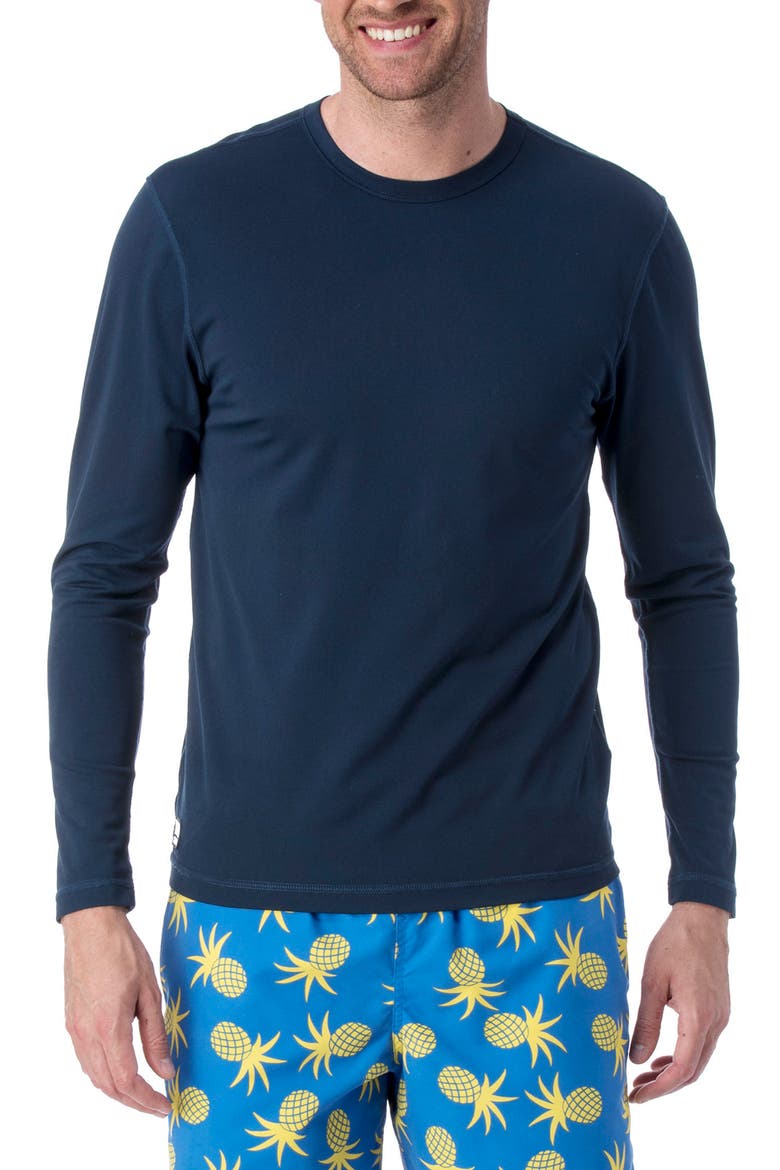 Long Sleeve Stretch Rashguard, Main, color, DEEP BLUE