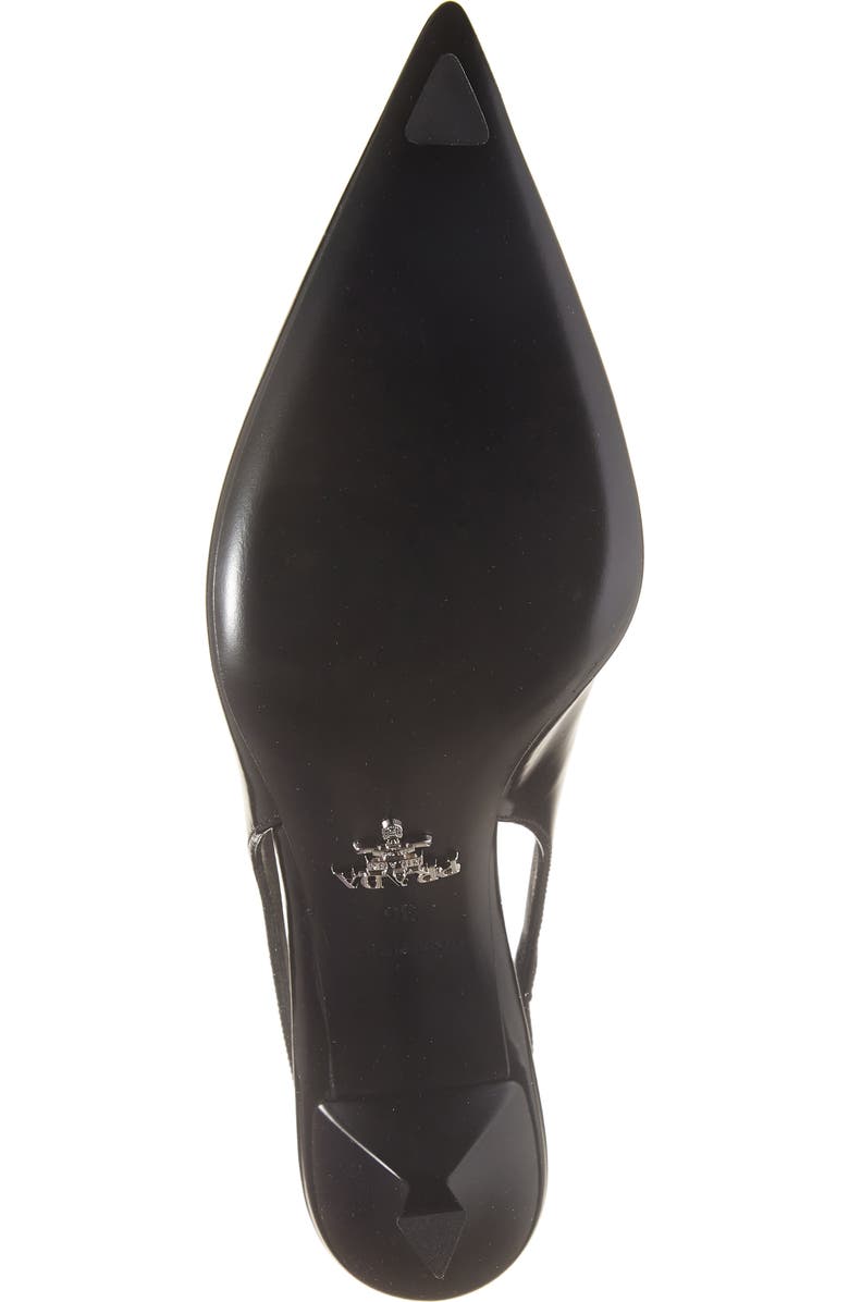 Prada Modellerie Pointed Toe Slingback Pump, Alternate, color, Black