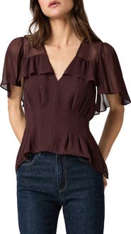 PAIGE Willa Ruffle Chiffon Top