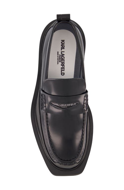 Karl Lagerfeld Paris White Label Lug Sole Penny Loafer In Black