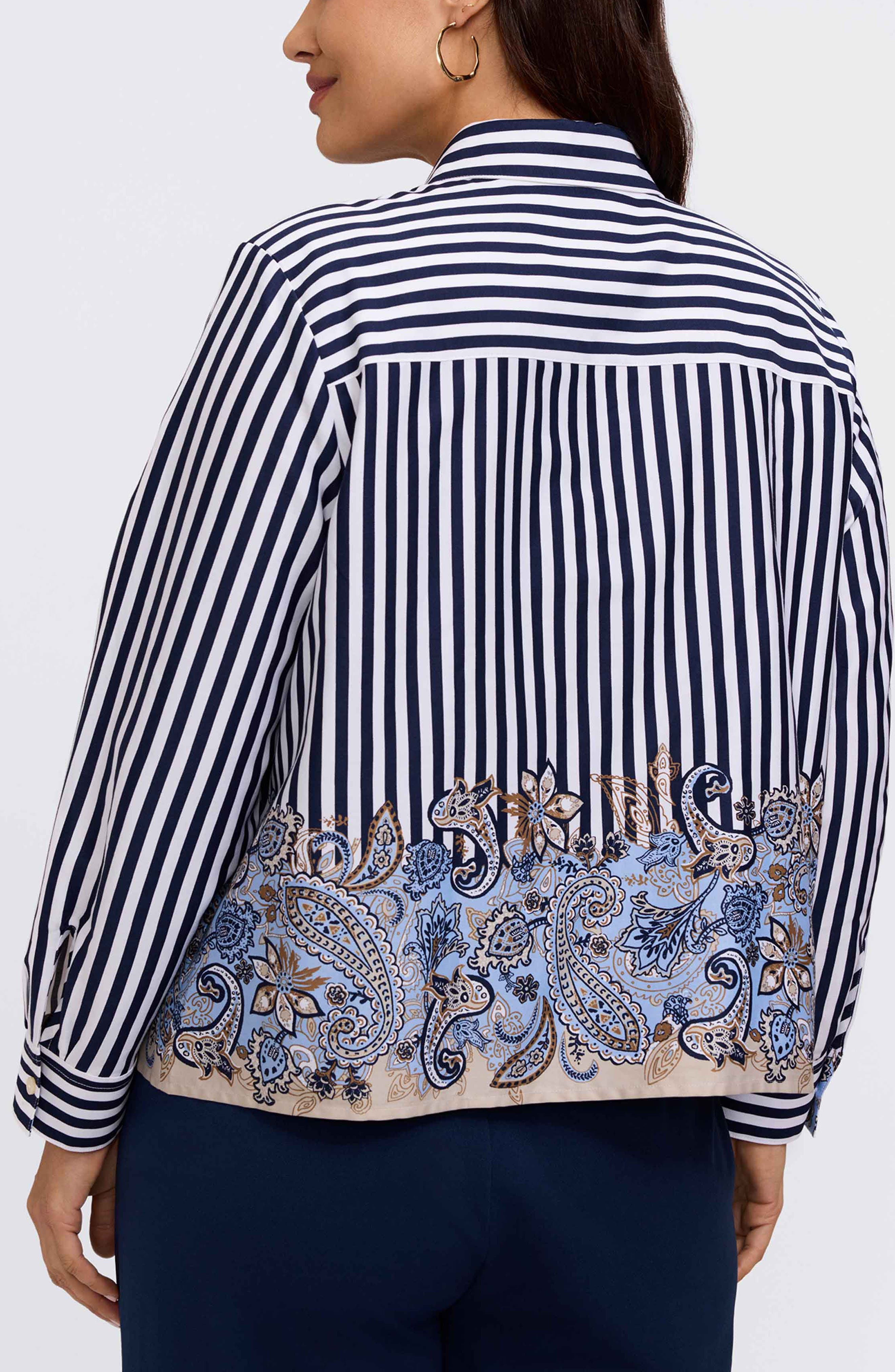 Jodie Stripe Cotton Button-Up Shirt - image 2