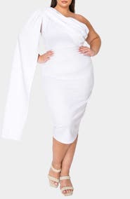 L I V D Spade One-Shoulder Cape Dress