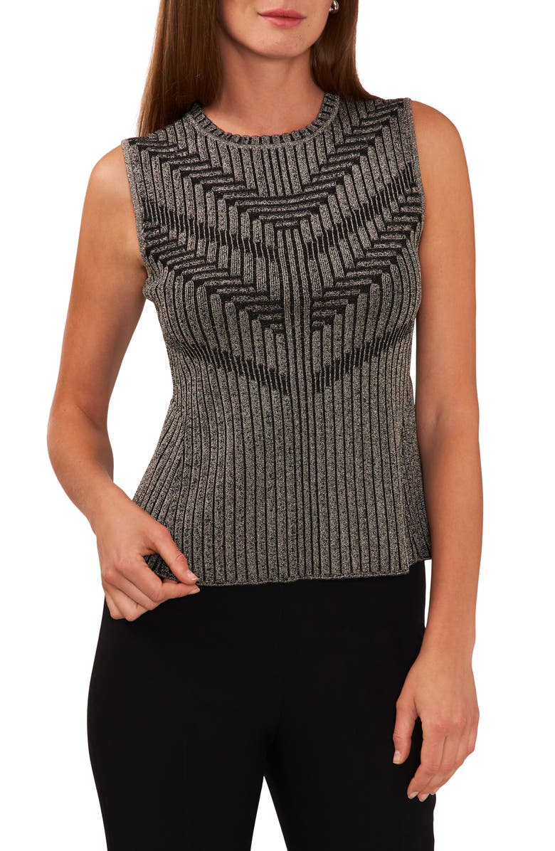 Halogen<sup>®</sup> Flare Hem Sleeveless Sweater, Main, color, Rich Black