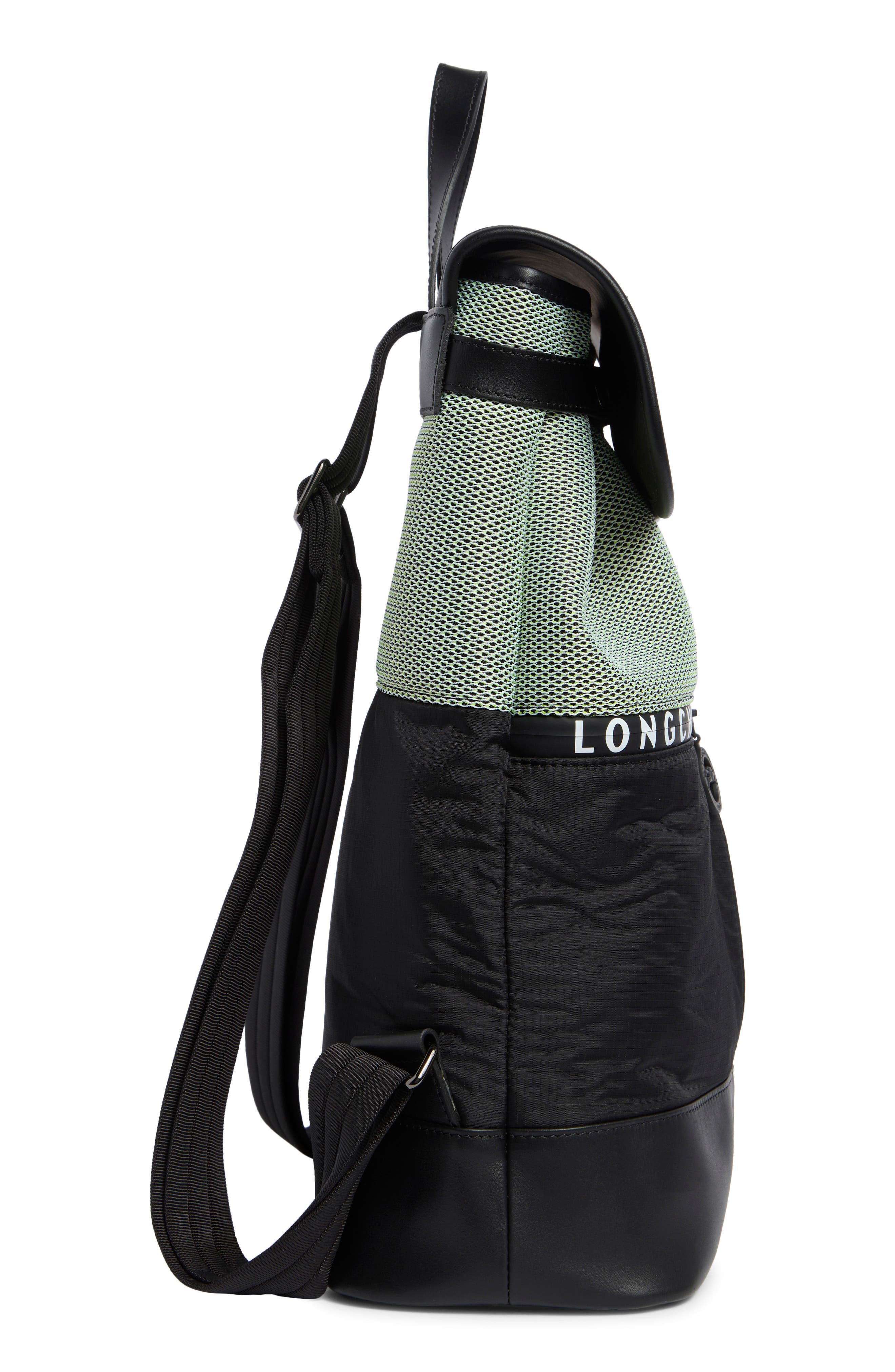 Longchamp Urban Mixed Material Backpack, Alternate, color, Black