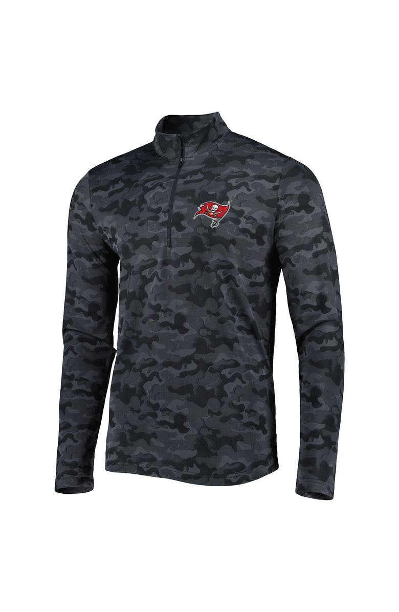 ANTIGUA Men's Antigua Black Tampa Bay Buccaneers Brigade Quarter-Zip Sweatshirt, Alternate, color, 