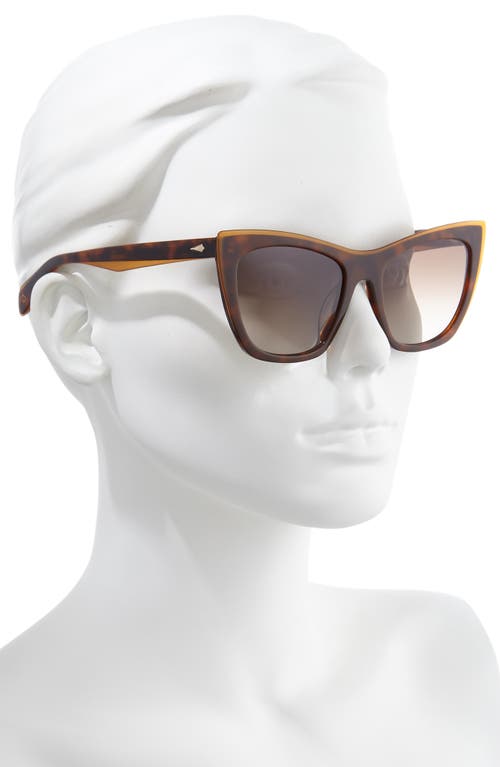 Rag & Bone 53mm Gradient Cat Eye Sunglasses In Brown/orange Havana/brown
