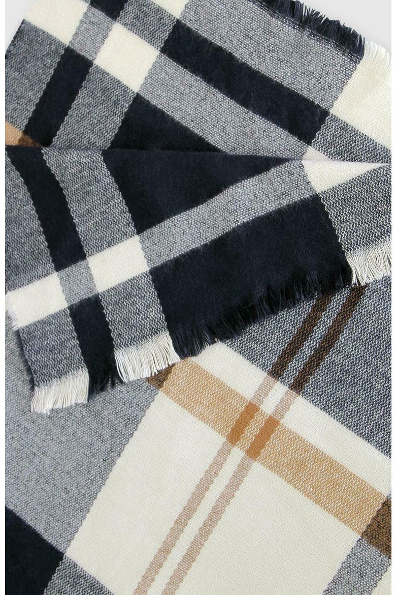 Staten Island Plaid Scarf, Alternate, color, Navy