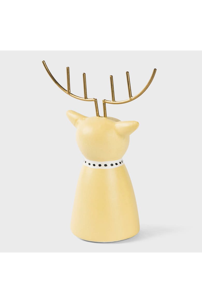 Golden Antler Reindeer Figurine, Alternate, color, Metallic Gold