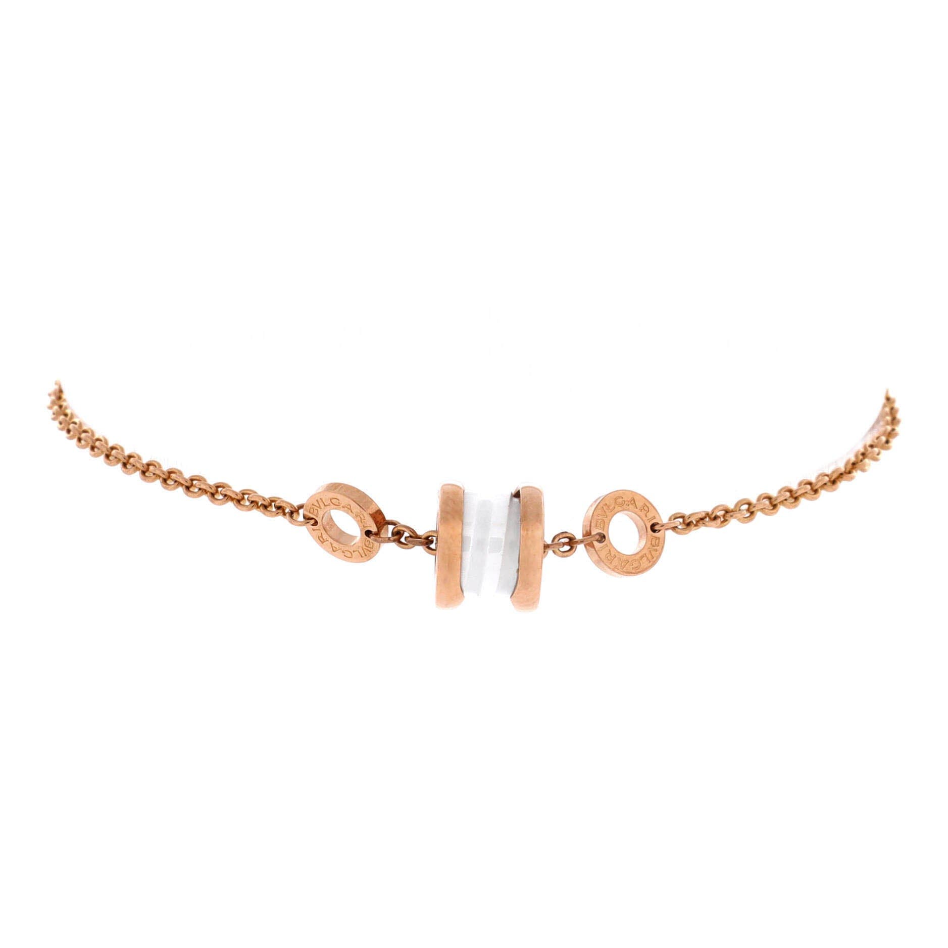 B.Zero1 Soft Bracelet 18K Rose Gold with Ceramic, Main, color, Metallic Gold